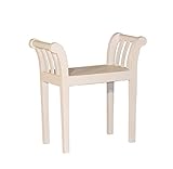 Mahagoni Vintage-Line Biedermeierhocker Empire Teakholz Mahagoni Hocker Fußhocker Beistellhocker (Mahagoni weiß)