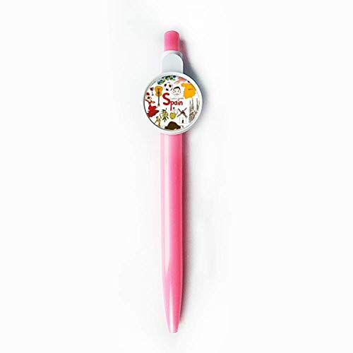 Stylo à bille rétractable drapeau espagnol pour vos notes de bureau
