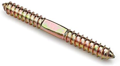 D-Orange 10 Pcs Double Head Ended Wood to Wood Screws Plating Self-Tapping Thread 78mm*8mm for Furniture Fixing Dowel Woodworking Connector