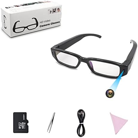 Fueiyita Camera Glasses spy Camera Glasses Video Glasses Hd 1080p Eyewear Video Recording Camera for Meeting, Travel, Sports, Built-in 32g Memory Card No Bluetooth or WiFi…