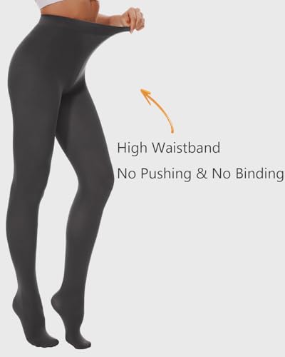 Image of DUCMODA Womens 80 Denier Opaque Tights, Women's Soft Solid Color Footed Pantyhose, High Waist Stocking with 30+ Colors