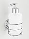 WENKO Turbo-Loc® Seifenspender, Befestigung ohne bohren, nachfüllbarer Pumpspender aus weiß satiniertem Kunststoff & chromfarbenem Pumpknopf, hochwertige Chrom-Halterung, 285 ml, 7,5 x 16,5 x 9 cm