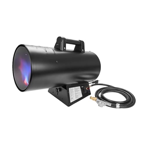 85,000 BTU Portable Forced Air Propane Heater - 10 ft Hose & Regulator Included, Adjustable Torpedo Heater for Garage, Construction Sites, Jobsite, Patio