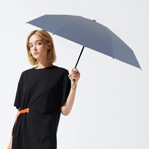 Esufeir Mini Travel Sun Umbrella For Purse With Case,Small Compact Uv Umbrella Protection Sun,Lightweight Portable Parasol Umbrella Windproof For Women Men Kids (Haze Blue-No Belt) #TOP6
