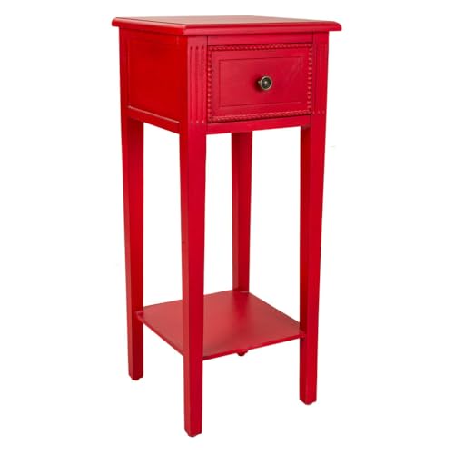 WANDERLUST DECO Mesa telefonera de Madera lacada Rojo