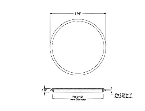 3 1/2" 3.5 Inch Flush Mount Black Plastic Body And Sheet Metal Hole Plug Qty 5 #TOP2