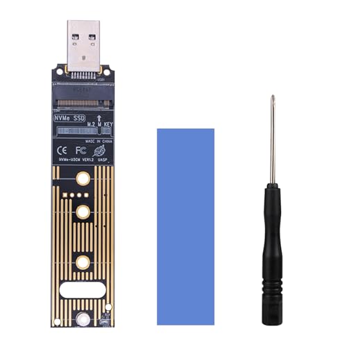 Flylin M.2 to USB Adapter, NVME to USB Adapter Hard Drive USB-3.1 Gen2 10Gbps-USB to NVME&PCI-E SSD Reader, M Key Support UASP for 2280 2260 2242 2230 SSD (Only for M.2 NVME)