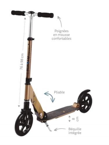 Image of Micro Kickboard | Suspension Scooter for Teens & Adults | Riders up to 250 lbs | 2 Wheel | Large 200 mm PU Wheels | Adjustable Handlebar | Smooth Commuter Ride | Swiss Design