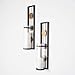 Danya B Set of Two Wall Sconces, Metal Wall Décor, Antique-Style Metal Sconce for Home, Patio or Office – Decorative Metal Wall Scone, Candle Holder, Real or Battery Operated Candles