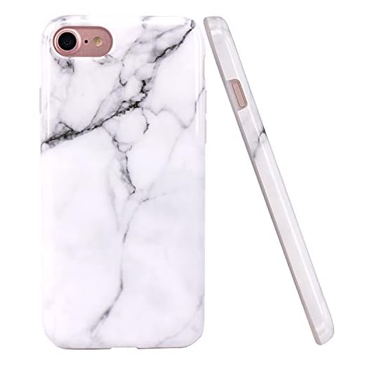JIAXIUFEN iPhone 7 skal, iPhone 8 skal, marmor design mjuk TPU silikon skydd mobiltelefon skal mobilskal fodral fodral fodral fodral skydd för Apple iPhone 7/iPhone 8, iPhone 7, Weiß