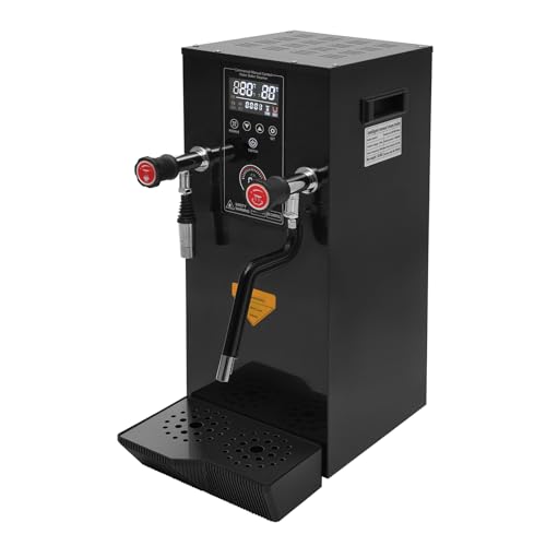 Commercial Hot Water Boiler 12L/3.2gal Hot Water Dispenser Stainless Steel 3000W Fast Heating Electric Kettle for Tea Coffee Restaurant Hotel Office Black