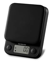 NUTRI FIT Digitale Mini Küchenwaage aus Kunststoff, Tragbare Lebensmittelwaage zum Backen Kochen, 5kg/11lb, großes LCD-Display, 2*AAA Batterien- Schwarz