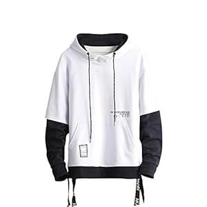 Kontrastfarbe Pullover Hoodie Herren Patchwork Hoodies Männer