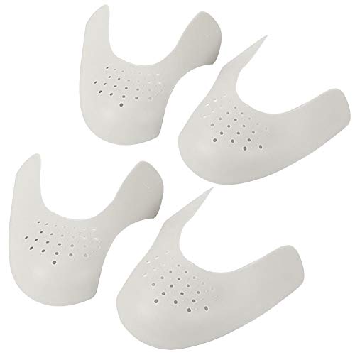 2 Pairs White Men Sneaker Upper Protection Cover Soft Against Shoe Creases Shoe Tree Insert Shoe Upper Insoles Toe Box Crease Protector for Sneaker Sports Running Casual Shoes (Men)