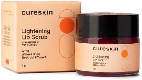 Cureskin Lightening Lip Scrub for Men and Women | Lip Scrub for Dark Lips to Lighten Pink, 7 g (Pack of 1)