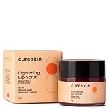Cureskin Lightening Lip Scrub for Men and Women | Exfoliate & Brighten with Walnut Shell Powder, Beetroot & Squalane | Lip Scrub for Dark Lips to Lighten Pink, 0.25 Ounce (Pack of 1)