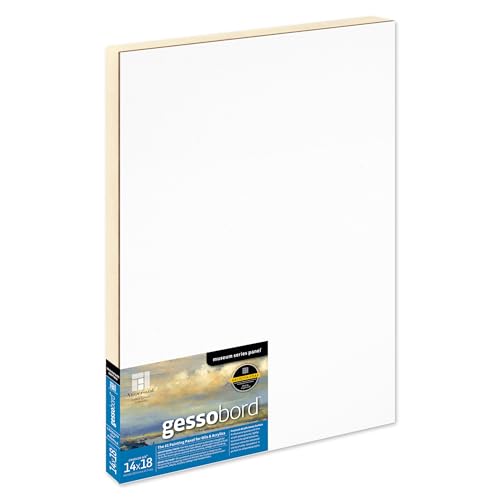 Ampersand Art Supply Gesso Wood Painting Panel: Museum Series Gessobord, 14