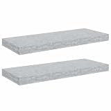 Tidyard Pływająca półka ścienna 2 szt. Półki Pływające Półki Dekoracyjne do Salonu Kuchnia Przedpokój Sypialnia Łazienka Szary Beton MDF 60 x 23,5 x 3,8 cm