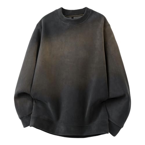 HAOLEI Sudaderas Hombres Sin Capucha,Sudadera Oversize Manga Larga Cuello Redondo Sweatshirt Deportes Moda Color Sólido Sueltos Pullover Top Casual Ropa Deportiva Fitness Otoño e Invierno