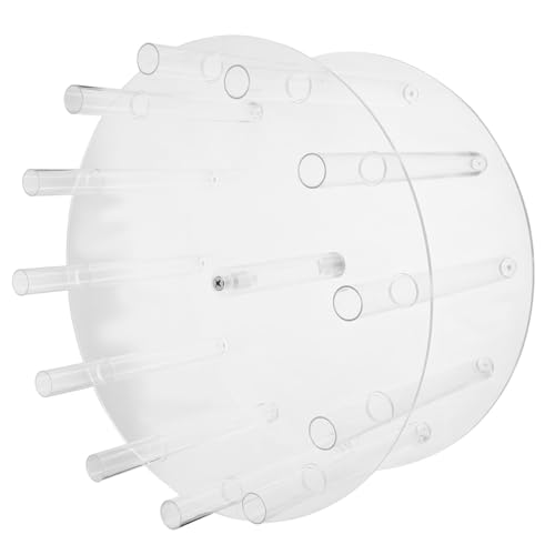 Amosfun Soporte Acrílico Transparente para Tartas Redondo con Tubos de Propagación Reutilizable para Flores y Postres Pedestal Centro de Mesa DIY para Bodas Cumpleaños y Fiestas