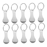 Zerodeko 10 pièces Jetons Caddie Acier Inoxydable Porte-clés Forme Clé pour SupermarchÃ...