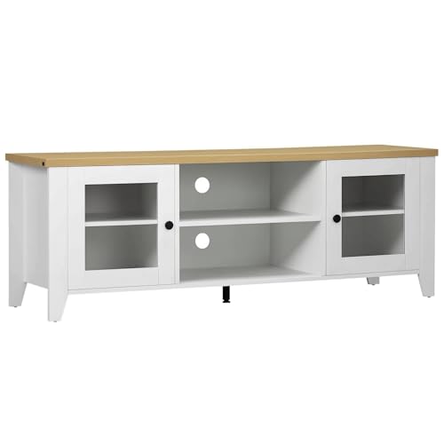 HOMCOM TV-Lowboard Fernsehtisch Fernsehschrank für Fernseher bis zu 60...