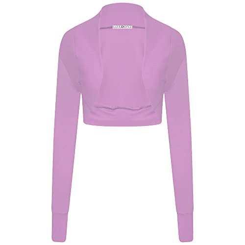 Loxdonz Girls Long Sleeve Bolero Cardigan Shrug Kids Open Front Bolero Shrugs Crop Top
