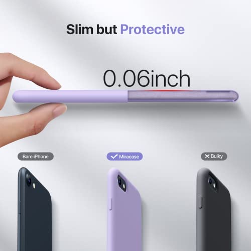 Image of Miracase Ultra Slim Designed for iPhone SE Case 2022(3rd Gen) /iPhone SE 2020 Case(2nd Gen) /iPhone 7 Case /iPhone 8 Case with Screen Protector, Multi-Color Silicone Shockproof Phone Case(Light Purple)
