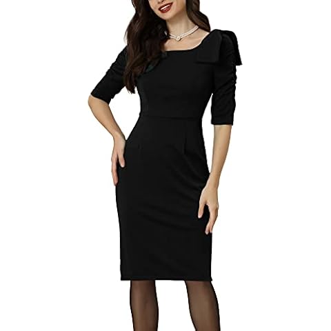 Allegra K Women's Business Casual Pencil Dress Cover