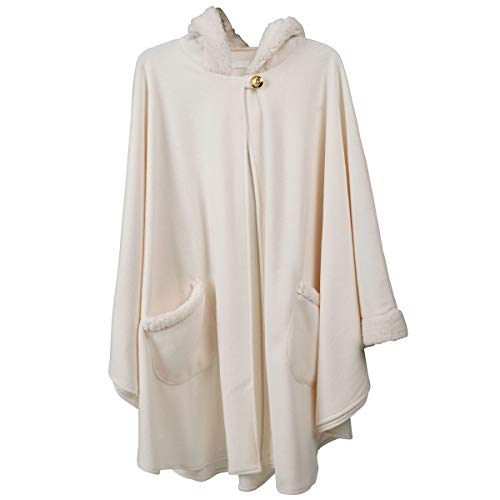 Le Moda Women’s Hooded Tonal Sherpa Trimmed Wrap with Matching Gloves | Winter Collection | One Size Fits All4