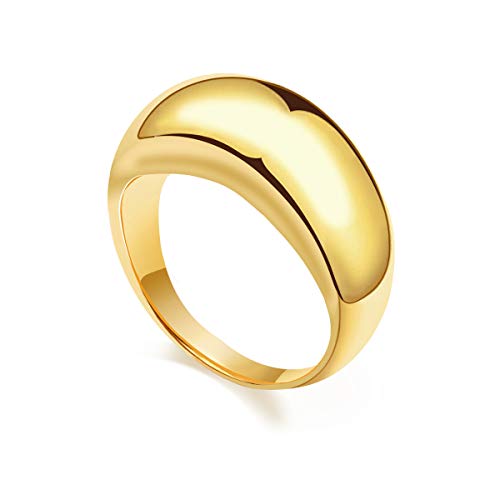 Chunky Dome Rings - Thick Golden Rings (Size 5-9)