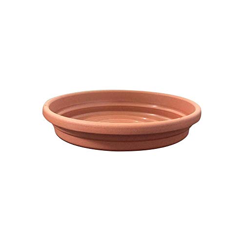 Prato em Polipropileno Redondo para Vaso Roma 17cm Marrom