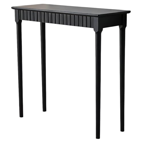 Yqyc Mueble Recibidor Entrada con Cajones, Soporta 100kg, Ideal para Recibidor y Sala de Estar, Hoteles, Madera Maciza(Black,140x80x35cm/55x31x13in)