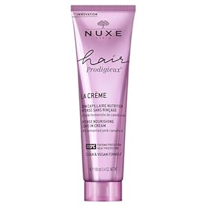 NUXE Hair Prodigieux Intense Nourishing Leave-in Cream 100ml, Heat-Protective Leave-in Hair Cream, Nourishes & Repairs Dry Hair, Shields from Heat Up to 220°C, Vegan Formula