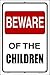 SMART BLONDE Beware of Children Novelty Metal Large Parking Sign LGP-687