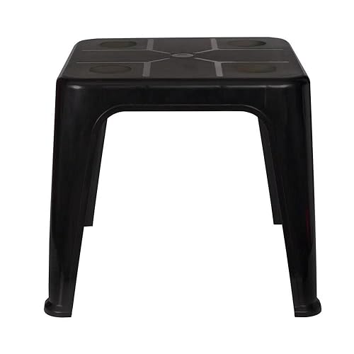 Mesa Plástica de Apoio com Porta Copos Preta Mor