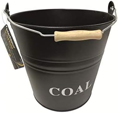 Garden Mile® Vintage Style Coal Fire Grey Coal Bucket Fireside Fireplace Wood Burner Accessories, Coal Bucket Wood Log Holder Kindling Bucket Metal (Grey Coal Bucket)