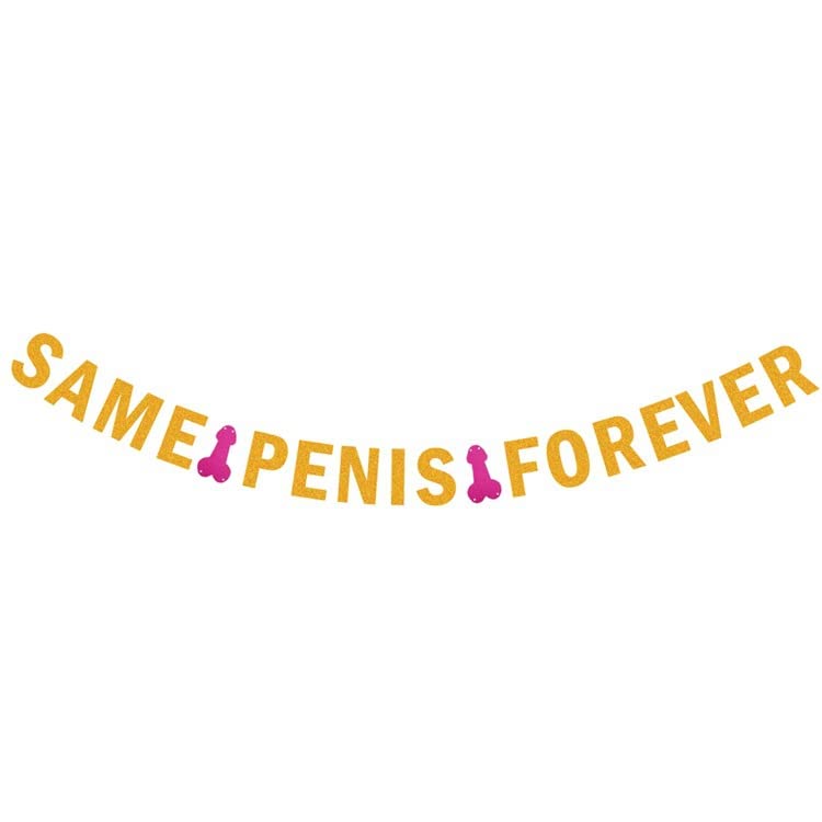 Happium Same Pines Forever Gold Glitter Garland for Bachelorette Party Bridal Shower Decorations, Glittered Gold, 13.4 x 9cm