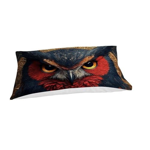 Housse de couette hibou 3D pour lit simple de garçon