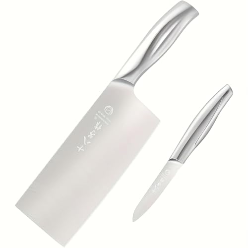 SHI BA ZI ZUO Mannaia Cinese,Coltello da Cucina (Argento-YZH001)