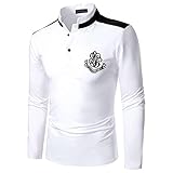 Cierre: Botón Daodan Polo Hombre Manga Larga，Polos Hombre Manga Larga con Bolsillo Colores de Poloshirt Camisa Golf T-Shirt Trabajo Camisetas
