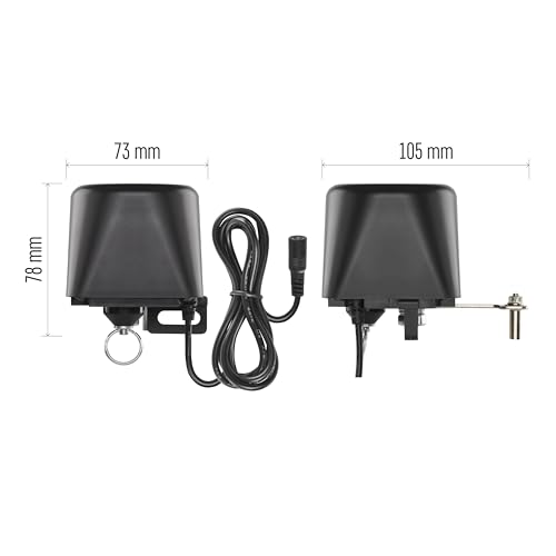 EMOS GoSmart - Smart Home motorisierter Ventilschließer für Wasser/Gas mit App - Zigbee - Auto-/Manuellsteuerung, Timer, leiser Betrieb - 12V Stromversorgung - Google Home, Alexa kompatibel - schwarz