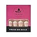Salon French Nail Tips Short Round Ombre Acrylic French False Nail Set Glittering Nude White Press On Nail Full Cover Fake Artificial Fingernails 24 Ct For Women Girls