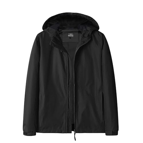 LUI SUI Chaqueta impermeable al aire libre para hombres chaqueta ligera gabardina casual a prueba de viento sudadera con capucha impermeable