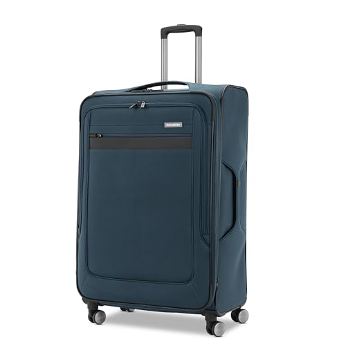 Image of Samsonite Ascella 3.0 Lightweight Softside Luggage Spinner Collection, Teal /Black, 3-Piece Set (Carry on /Medium /Large), Ascella 3.0 Softside Expandable Luggage With Spinner Wheels