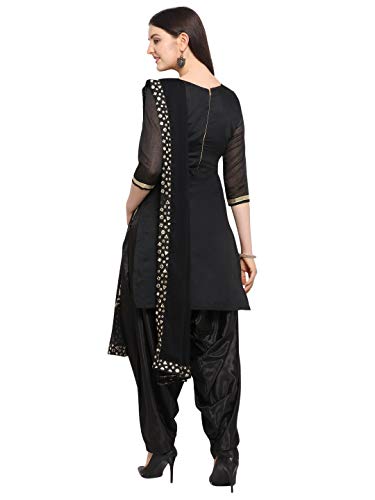 EthnicJunction Women's Chanderi Cotton Mirror Work Unstitched Salwar Suit Material