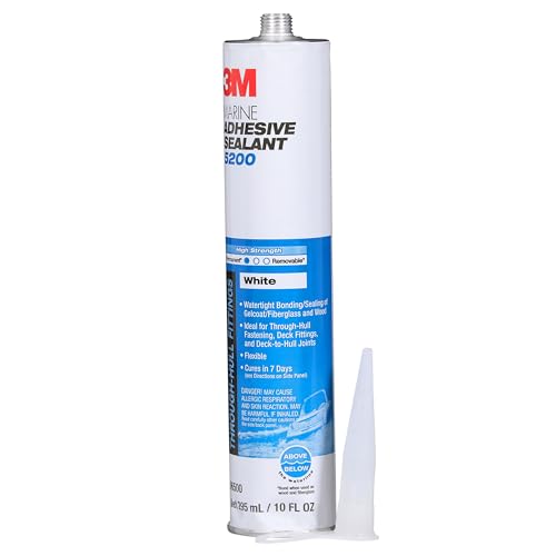 3M Marine Adhesive Sealant 5200 (06500) Permanent Bonding and Sealing for Boats and RVs Above and Below the Waterline Waterproof Repair, White, 10 fl oz Cartridge by 3M - Image 2