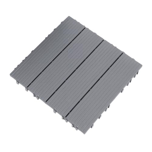 Alipis Dalles de Sol en Plastique Imitation Bois Gris Revêtement de Terrasse Extérieur Imperméable 1 Pièce Résistant aux Intempéries pour Balcon Jardin et Véranda
