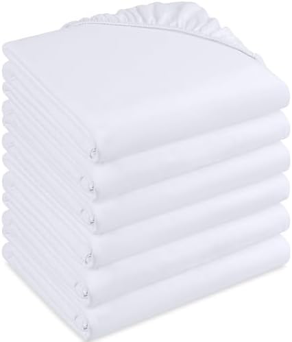 Utopia Bedding Lot de 6 Drap Housse - Blanc, 140 x 200 cm - Coupe...