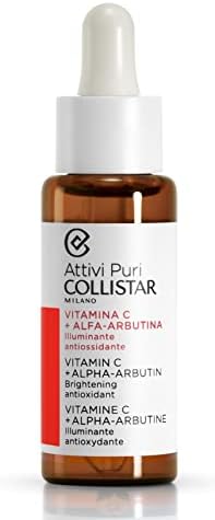 Collistar Attivi Puri Vitamin C Serum + Alpha Arbutin Face Drops for Anti-Ageing Moisturising Effect, Also for Sensitive Skin, Free from Silicone, Alcohol and Dyes 30 ml